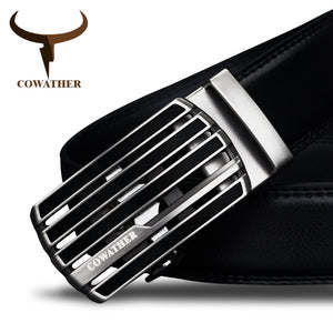 New design cow genuine leather strap male belt automatic buckle waistband