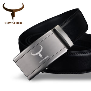 Automatic buckle 100% cow genuine leather belts for men