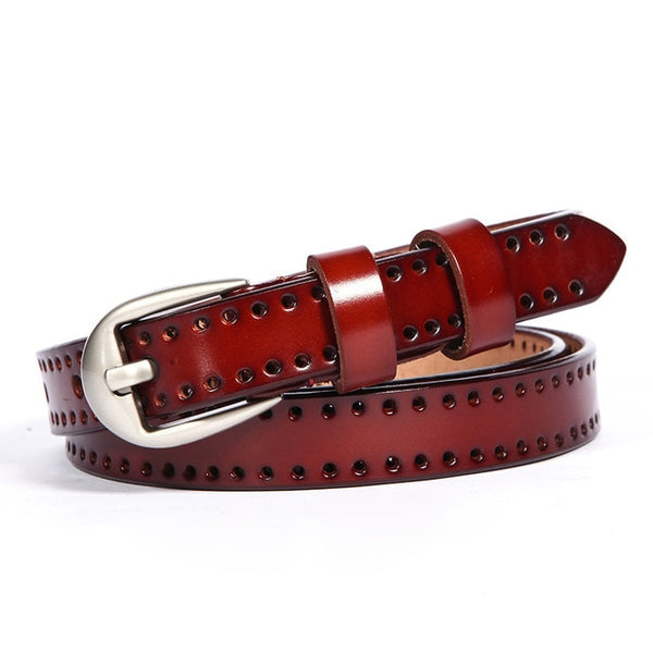 New Vintage style women belts leather high grade quality alloy pin buckle