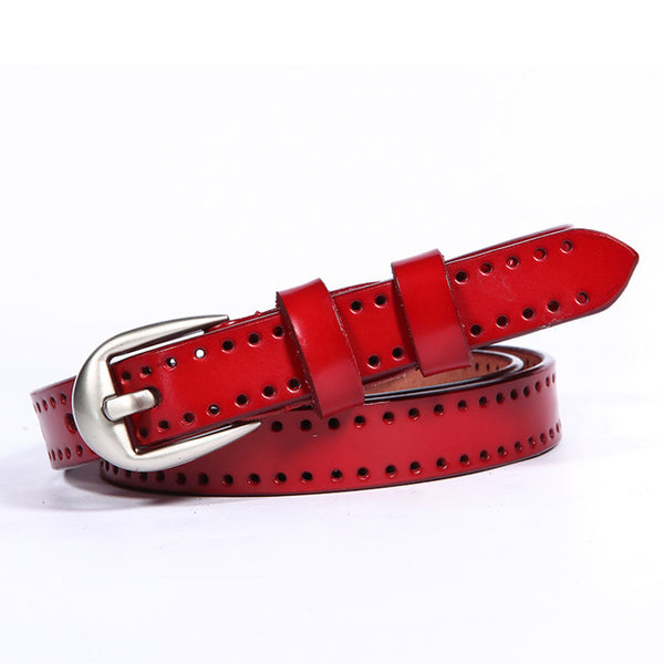 New Vintage style women belts leather high grade quality alloy pin buckle