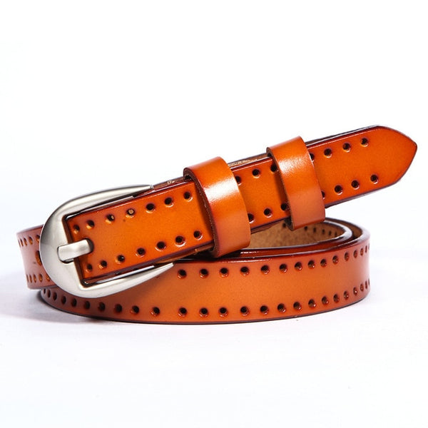 New Vintage style women belts leather high grade quality alloy pin buckle