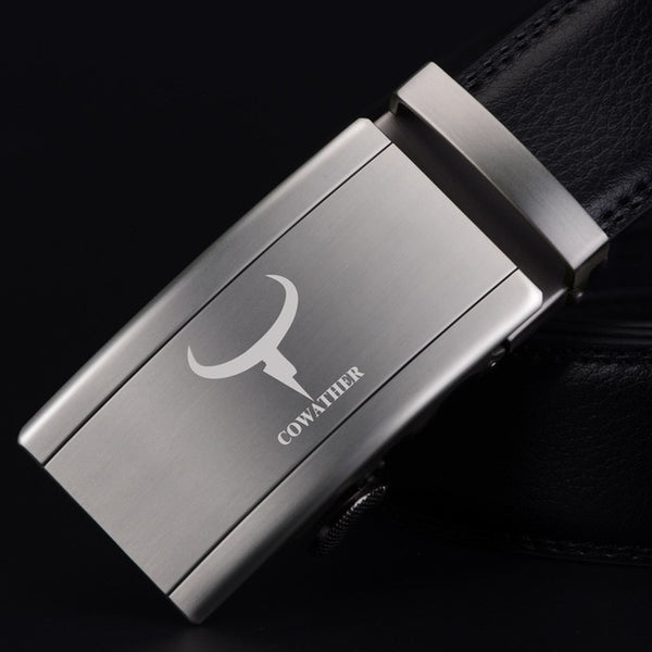 Automatic buckle 100% cow genuine leather belts for men