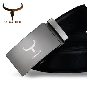 Top quality fashion cow genuine leather men belts automatic buckle waist strap