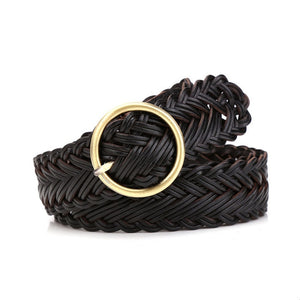 High quality women belt knitted leather belts