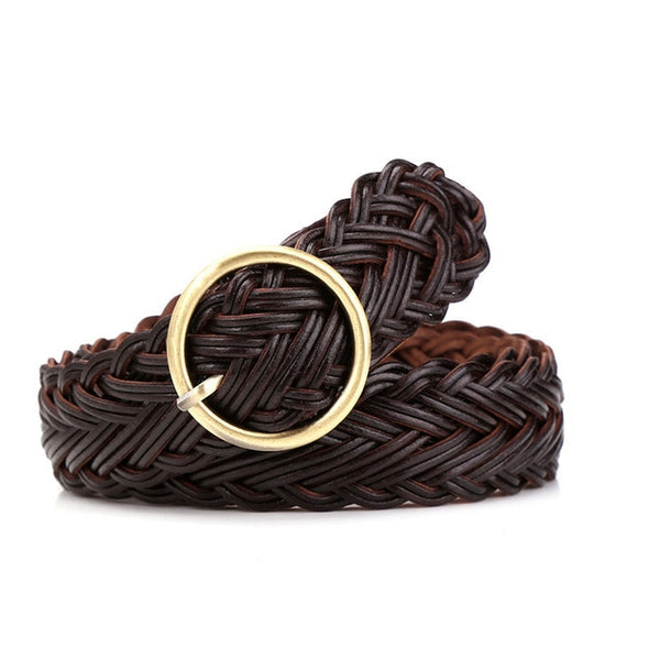 High quality women belt knitted leather belts