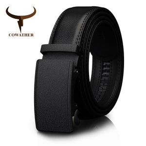 Automatic Ratchet Buckle with Cow Genuine Leather Belts