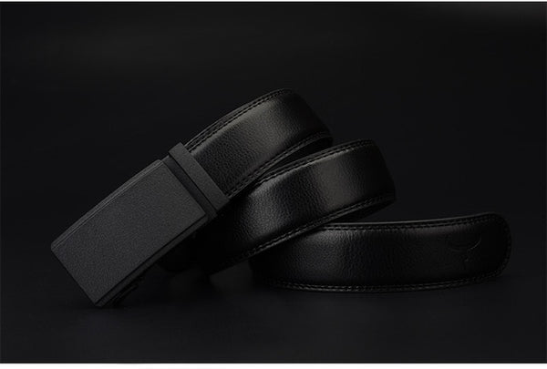 Automatic Ratchet Buckle with Cow Genuine Leather Belts