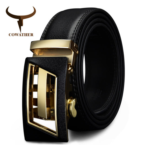 New Designer Automatic Buckle Cowhide Leather men belt