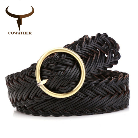 High quality women belt knitted leather belts