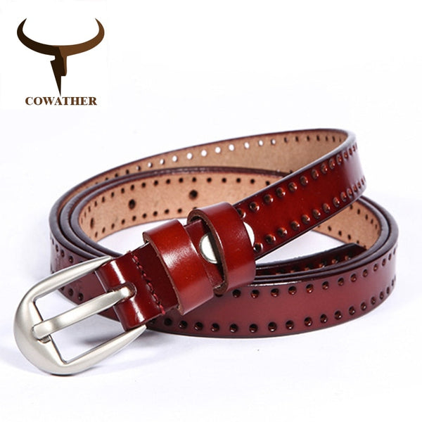 New Vintage style women belts leather high grade quality alloy pin buckle