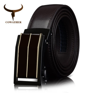 Genuine Leather belts for men Automatic Buckle Fashion business  Leather belt