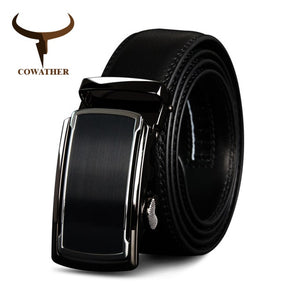 High Quality Men Automatic Buckle Belts Vintage Buckle Leather