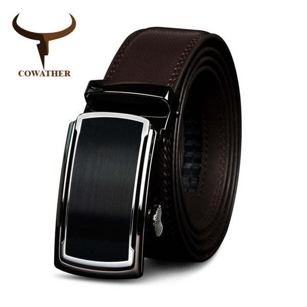 High Quality Men Automatic Buckle Belts Vintage Buckle Leather