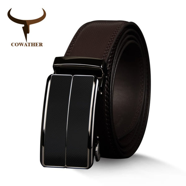 Cowhide strap for male automatic buckle belts