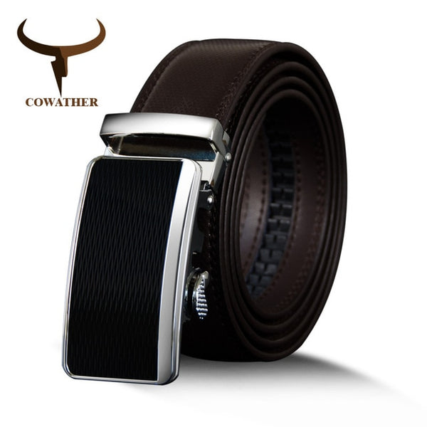 Genuine Leather Male Strap Automatic Buckle Belt