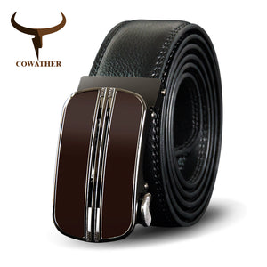 Genuine Leather Men Belt New Arrival Brown Automatic Buckle Male Strap