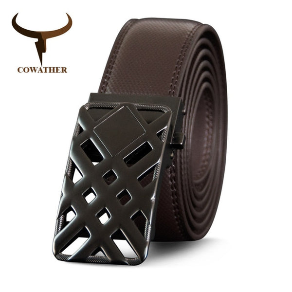 Leather male strap top quality automatic buckle belts for men