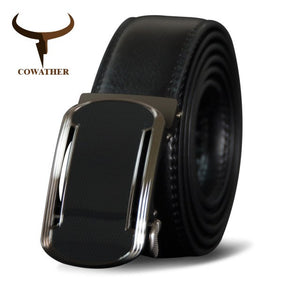 High Quality Cow Genuine Leather Men Belt Metal Automatic Buckle