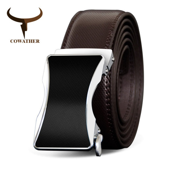 Top Quality Automatic Buckle Genuine Leather Men Belt