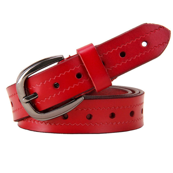 Holes Genuine Leather Belts for Women