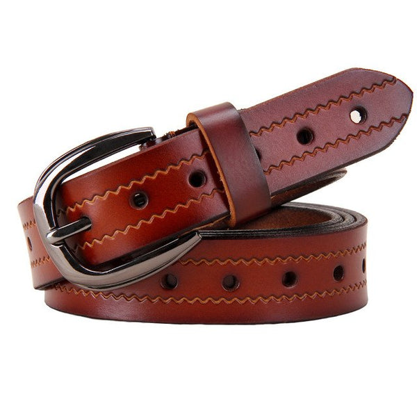 Holes Genuine Leather Belts for Women