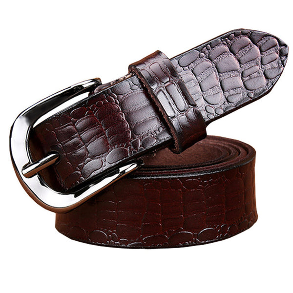 Crocodile design Pin buckle belt