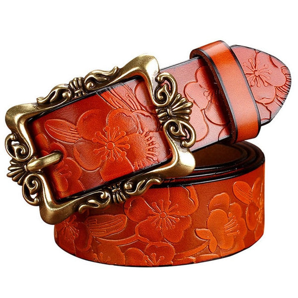 Fashion Vintage Floral Pin buckle Woman belt