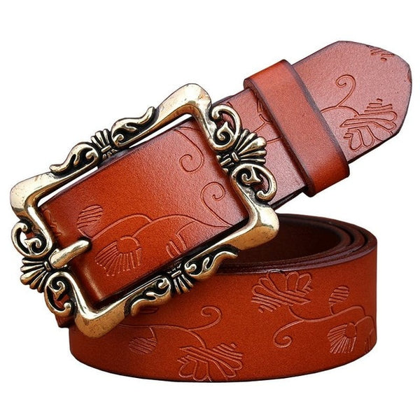 Fashion Vintage Floral Pin buckle Woman belt