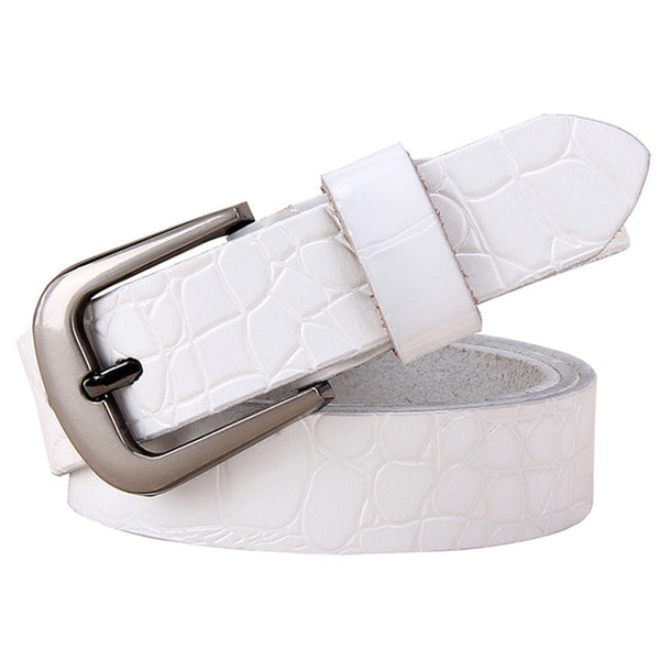 Genuine leather Fashion Pin buckle thin woman belt