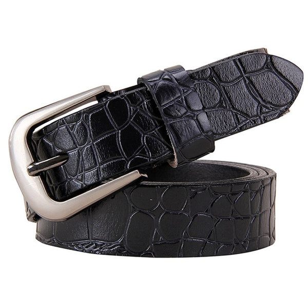 Genuine leather Fashion Pin buckle thin woman belt