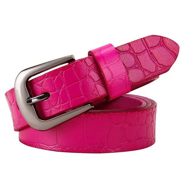 Genuine leather Fashion Pin buckle thin woman belt