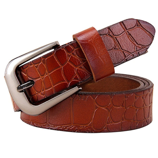 Genuine leather Fashion Pin buckle thin woman belt