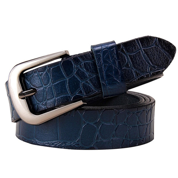 Genuine leather Fashion Pin buckle thin woman belt