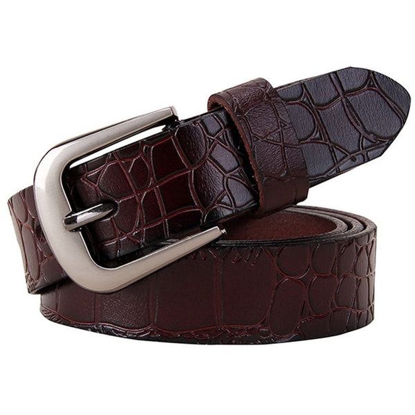 Genuine leather Fashion Pin buckle thin woman belt