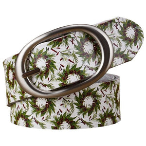 Luxury designer Printing Red Leaves Floral belt