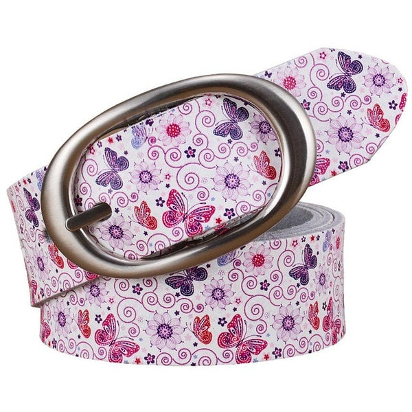 Luxury designer Printing Red Leaves Floral belt