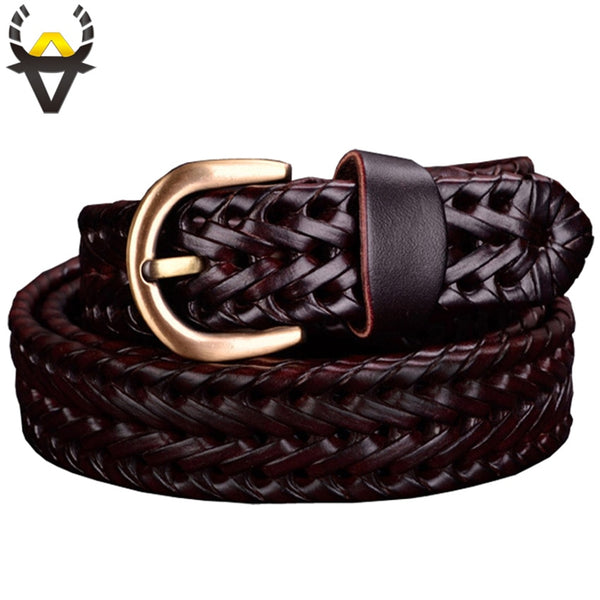 Genuine leather Braided belts for Women