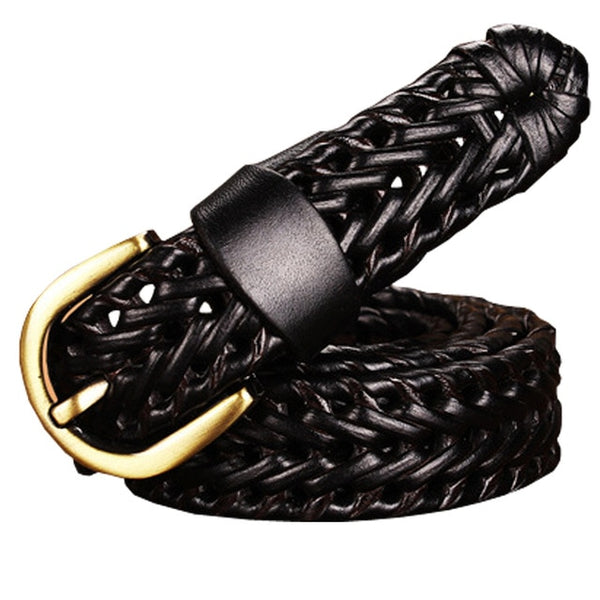 Genuine leather Braided belts for Women