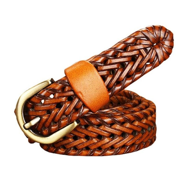 Genuine leather Braided belts for Women