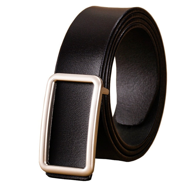 Genuine leather Designer Pin buckle belt