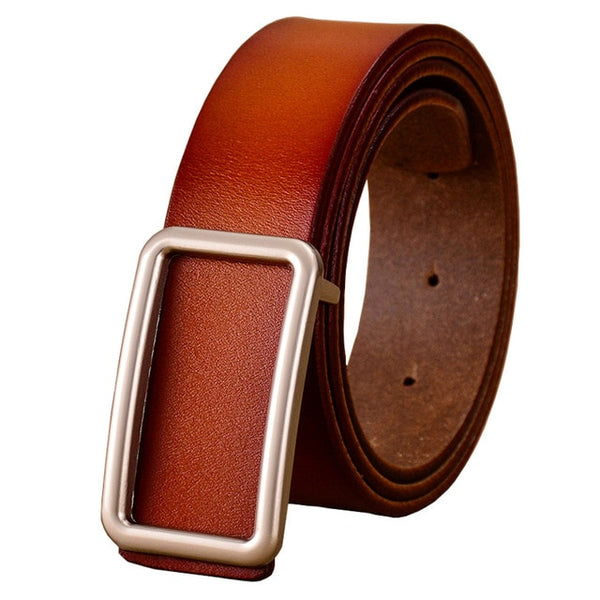 Genuine leather Designer Pin buckle belt