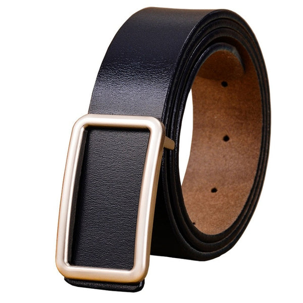 Genuine leather Designer Pin buckle belt