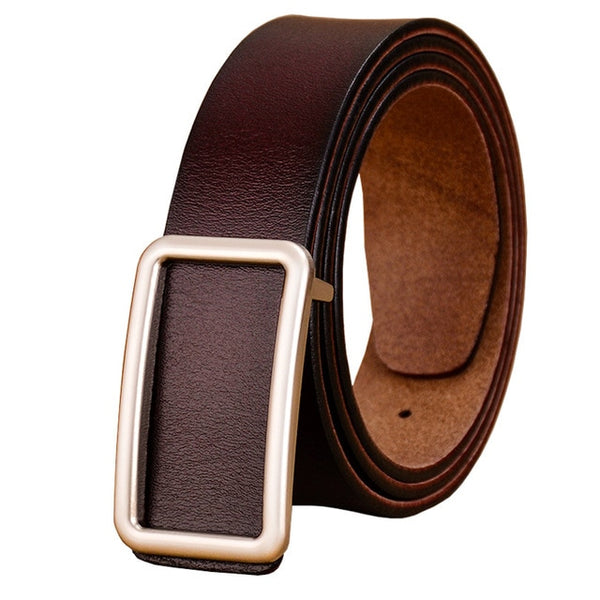 Genuine leather Designer Pin buckle belt