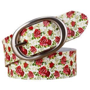 High quality Printing Plaid Wide belt Pin buckle