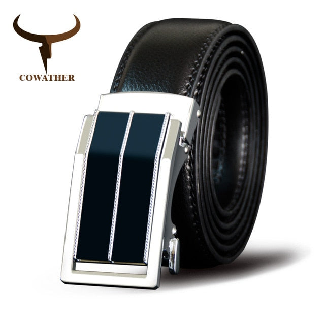 Genuine Leather Belts Alloy Automatic Buckle Cowhide Male Strap