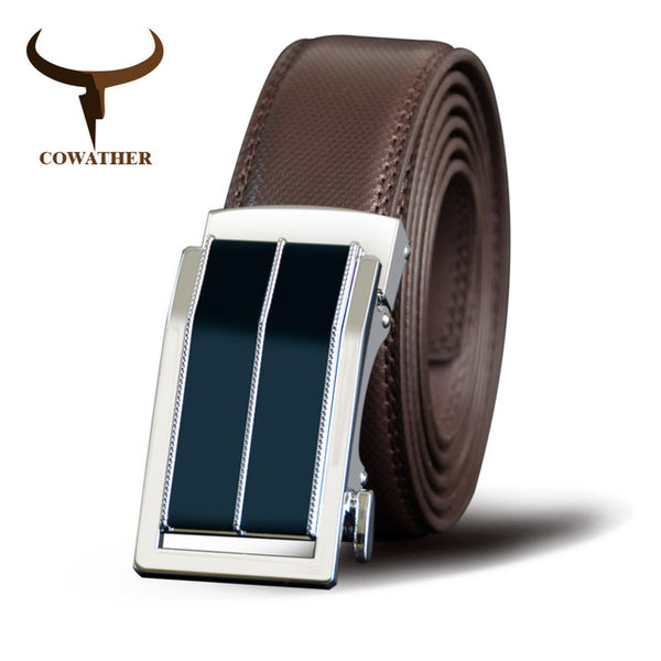 Genuine Leather Belts Alloy Automatic Buckle Cowhide Male Strap