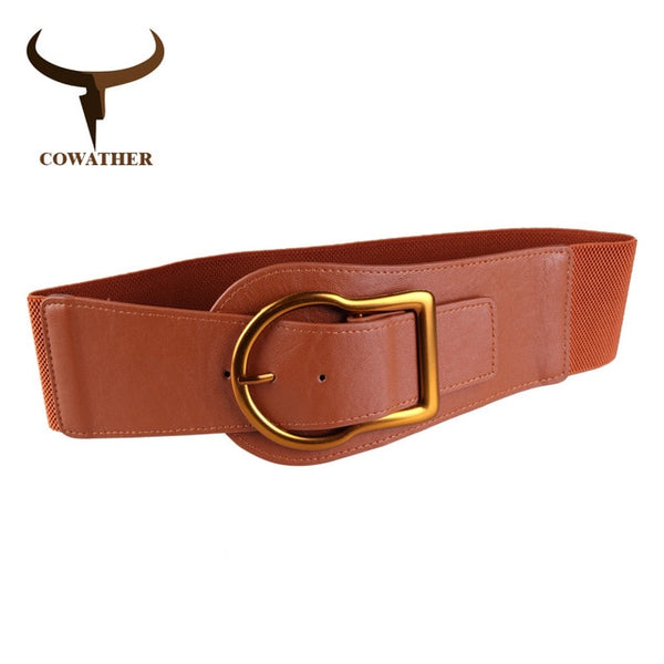 Leather fashion decorated belts for women strap metal