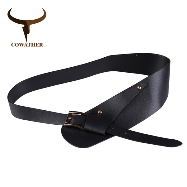 Decorated Leather strap alloy pin buckle female straps