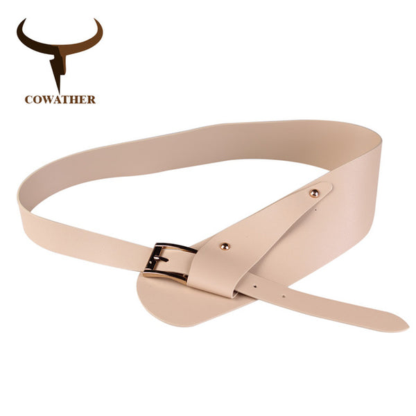 Decorated Leather strap alloy pin buckle female straps