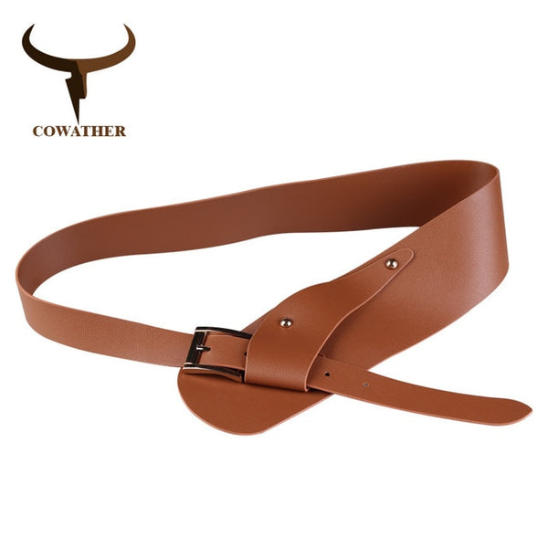 Decorated Leather strap alloy pin buckle female straps